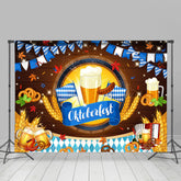 Blau Flaggen Der München Oktoberfest Holz Hintergrund